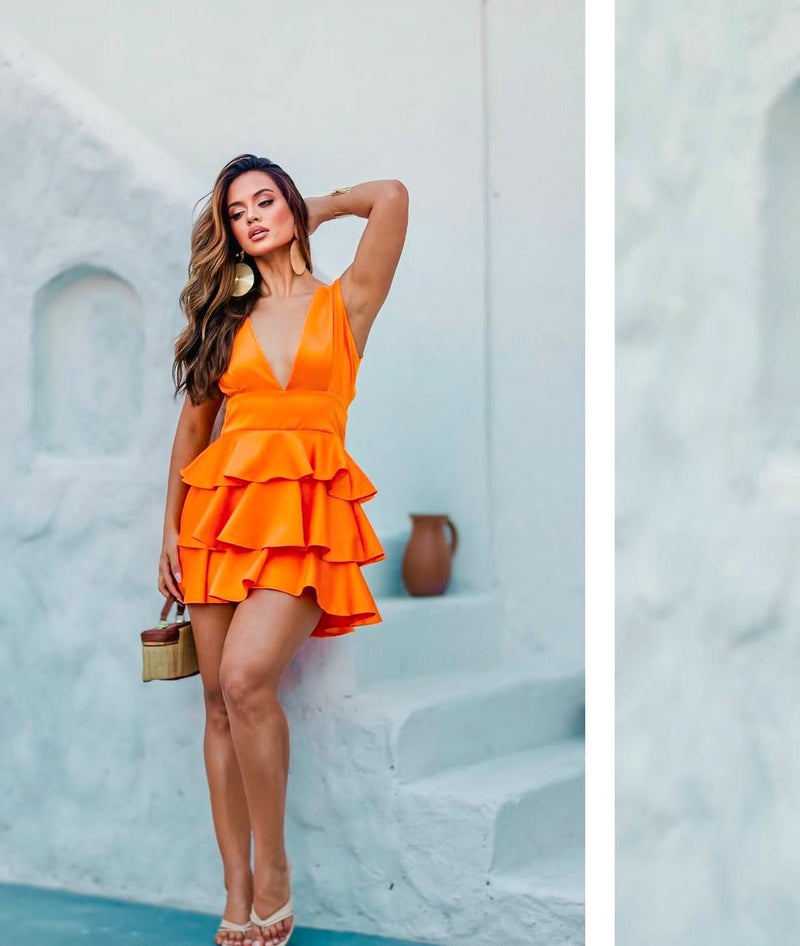 Vestido Bella - Acetinado dourado