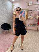 Conjunto Pétalas - Preto