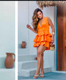 Vestido Bella - Acetinado dourado